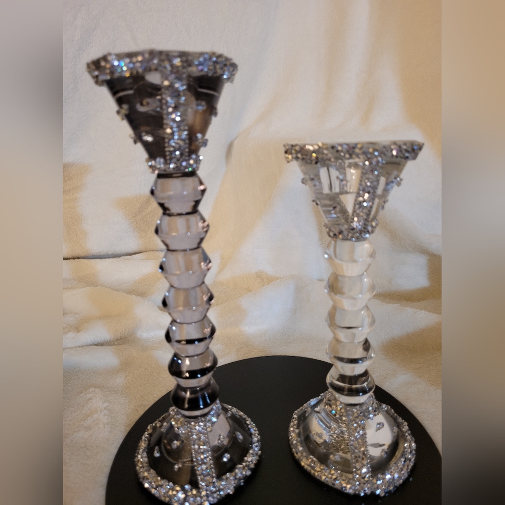 2 Pedestal Candleholders